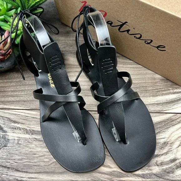 NIB Matisse Sunnie Gladiator Leather Sandal Black - Picture 4 of 16